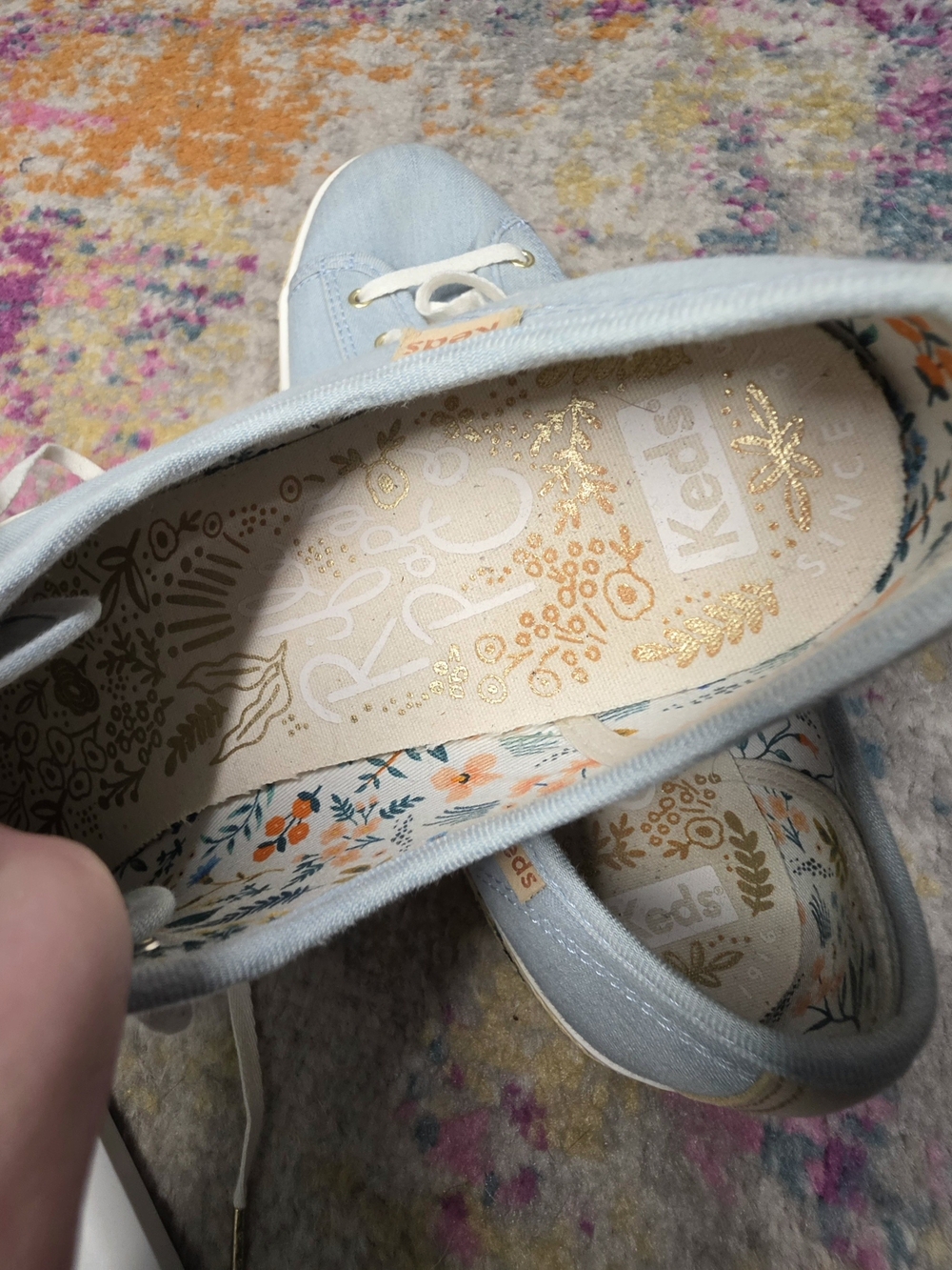 Keds x Rifle Paper Co Rosalie Embroidered Triple Kick Sneakers Size 10 - Picture 7 of 7